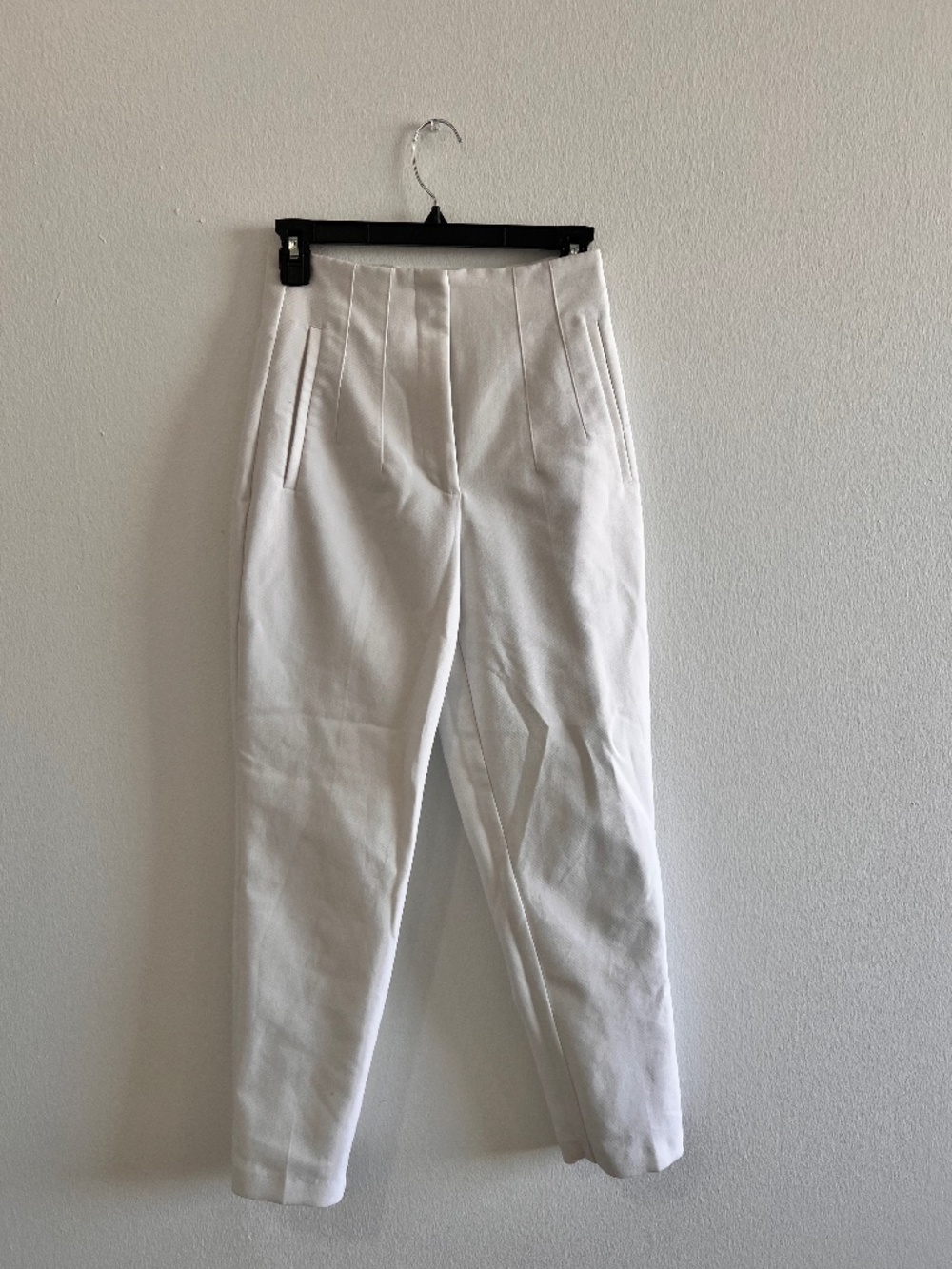 Zara White High Waisted Tailored Tapered Pants
